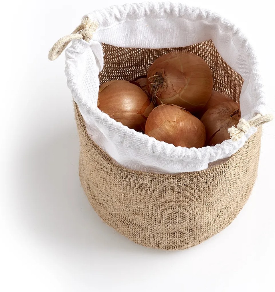 Kuchenny worek do przechowywania z juty i bawełny, Ø 16 cm