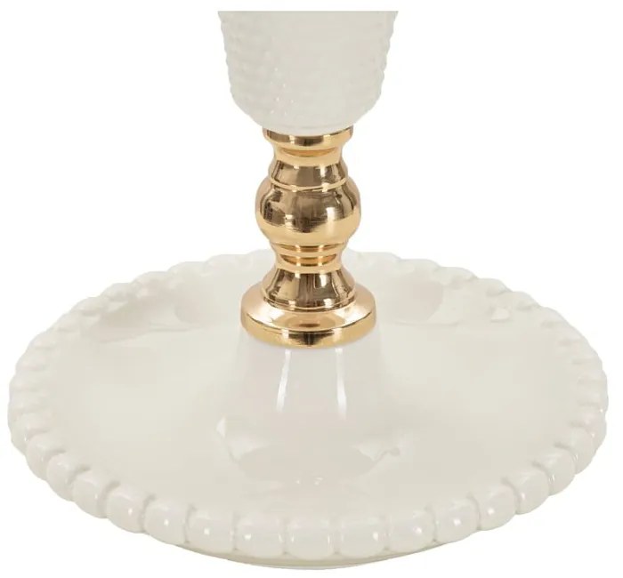 Biała lampa stołowa z tekstylnym kloszem (wysokość 45 cm) Caserta – Mauro Ferretti