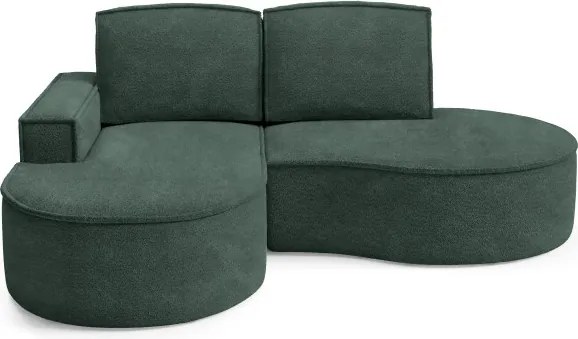 Narożnik MOLLY Lewostronny bez funkcji spania, wolnostojący tkanina ABRIAMO 09 Zielony