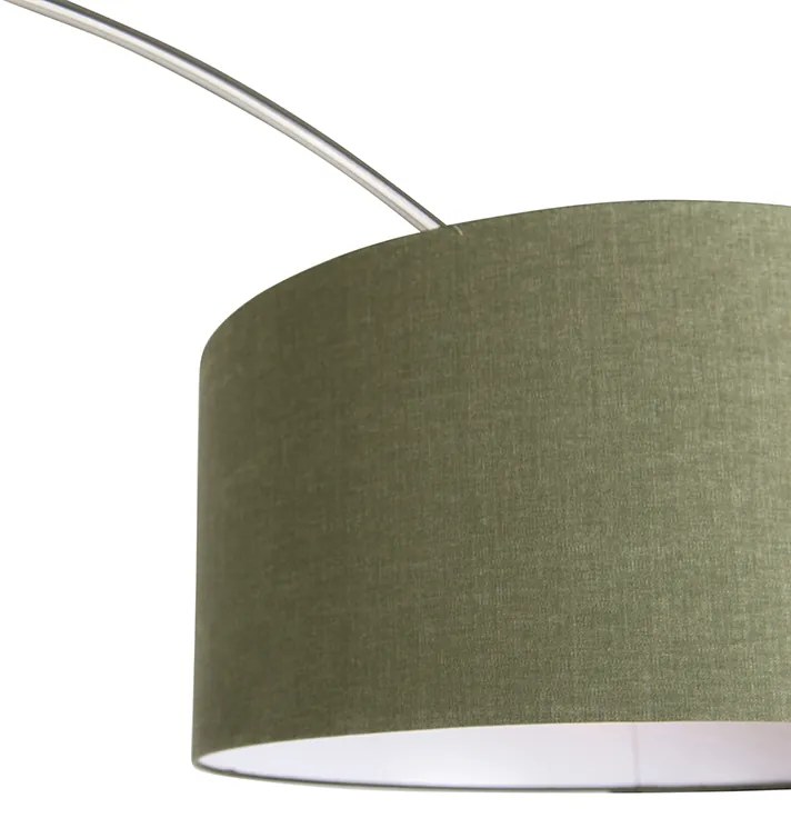 Luk Lampa łukowa stalowa z zielonym mchu abażurem 50/50/25 - XXL Nowoczesny Oswietlenie wewnetrzne