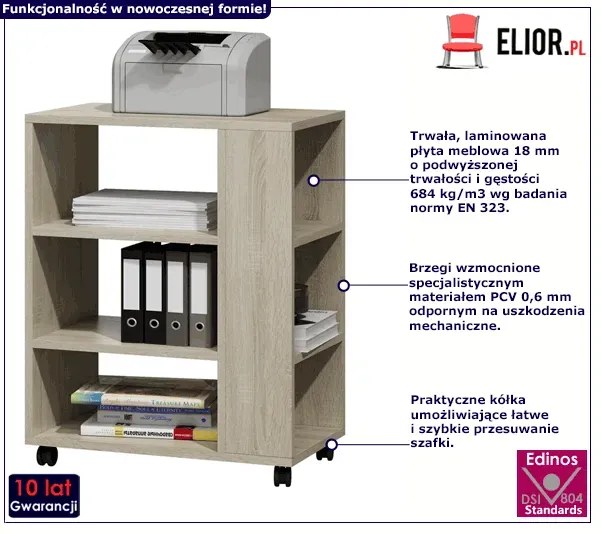 Półka na drukarkę na kółkach dąb sonoma H9-E27