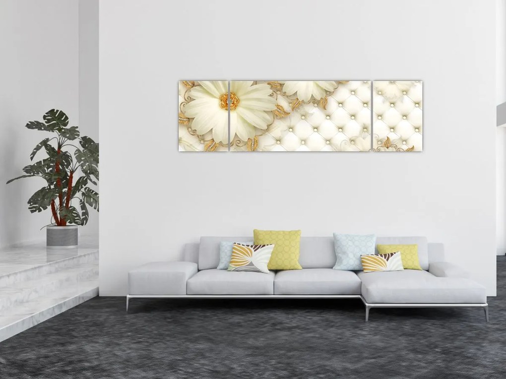 Obraz - Złoty kolaż (170x50 cm)