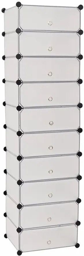 Biała wysoka szafka na buty E1-G64