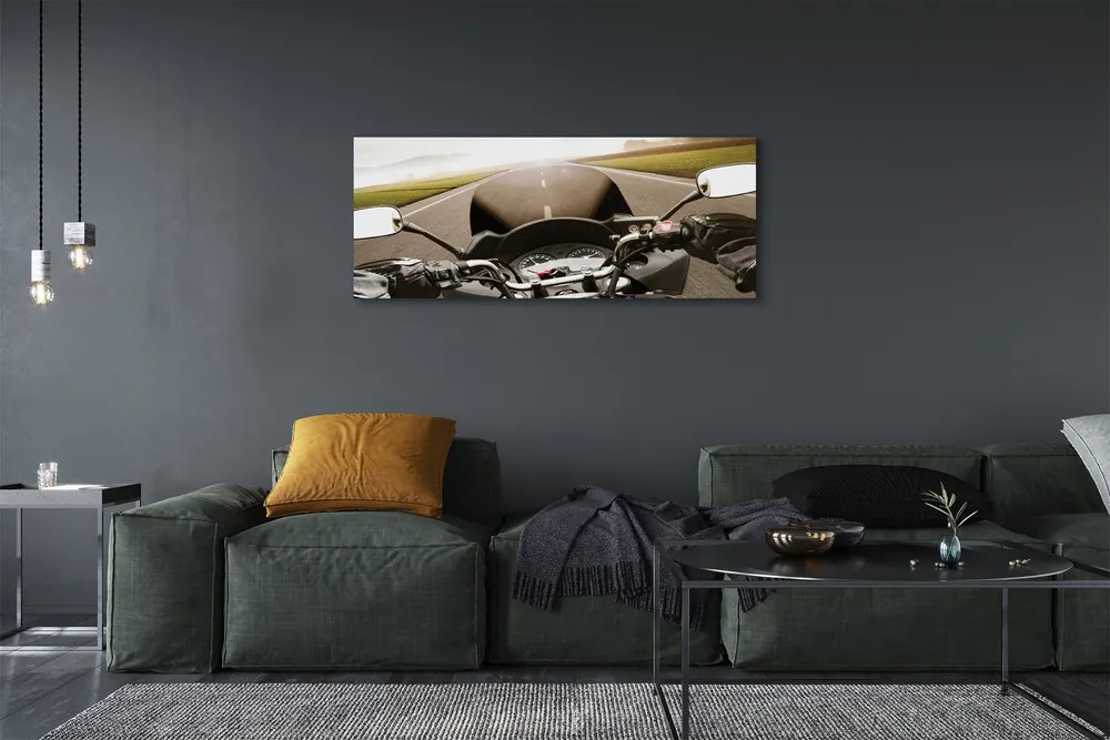 Duży obraz na płótnie Motocykl na Górskiej Trasie