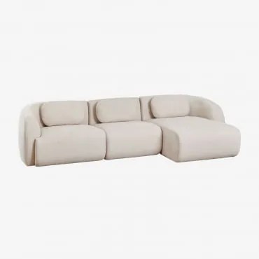 Coquette 3-częściowa Szenilowa Sofa Modułowa Z Szezlongiem Kremowo-beżowy Szenil - Sklum