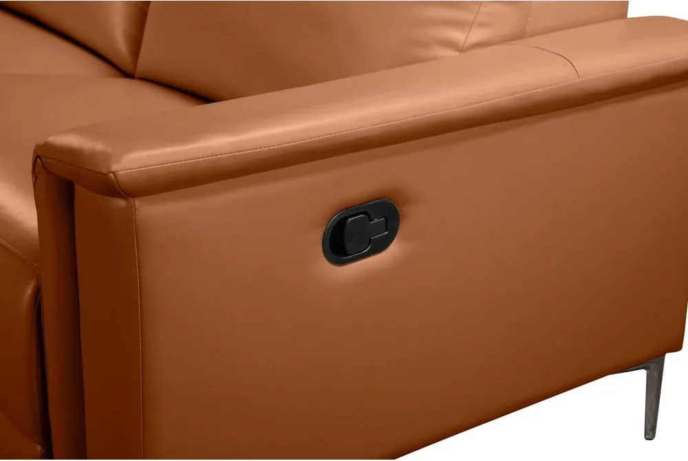 Brązowy narożnik z imitacji skóry (lewostronny) Lund – Støraa