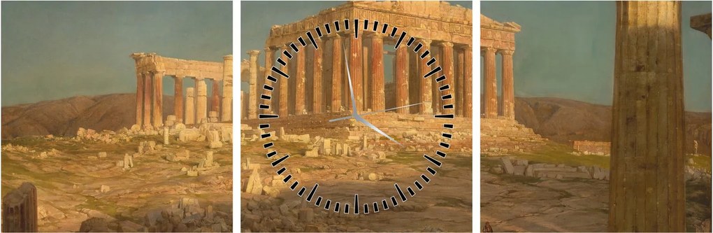 Obraz - Frederic Edwin Church, The Parthenon, reprodukcje (z zegarem) (90x30 cm)
