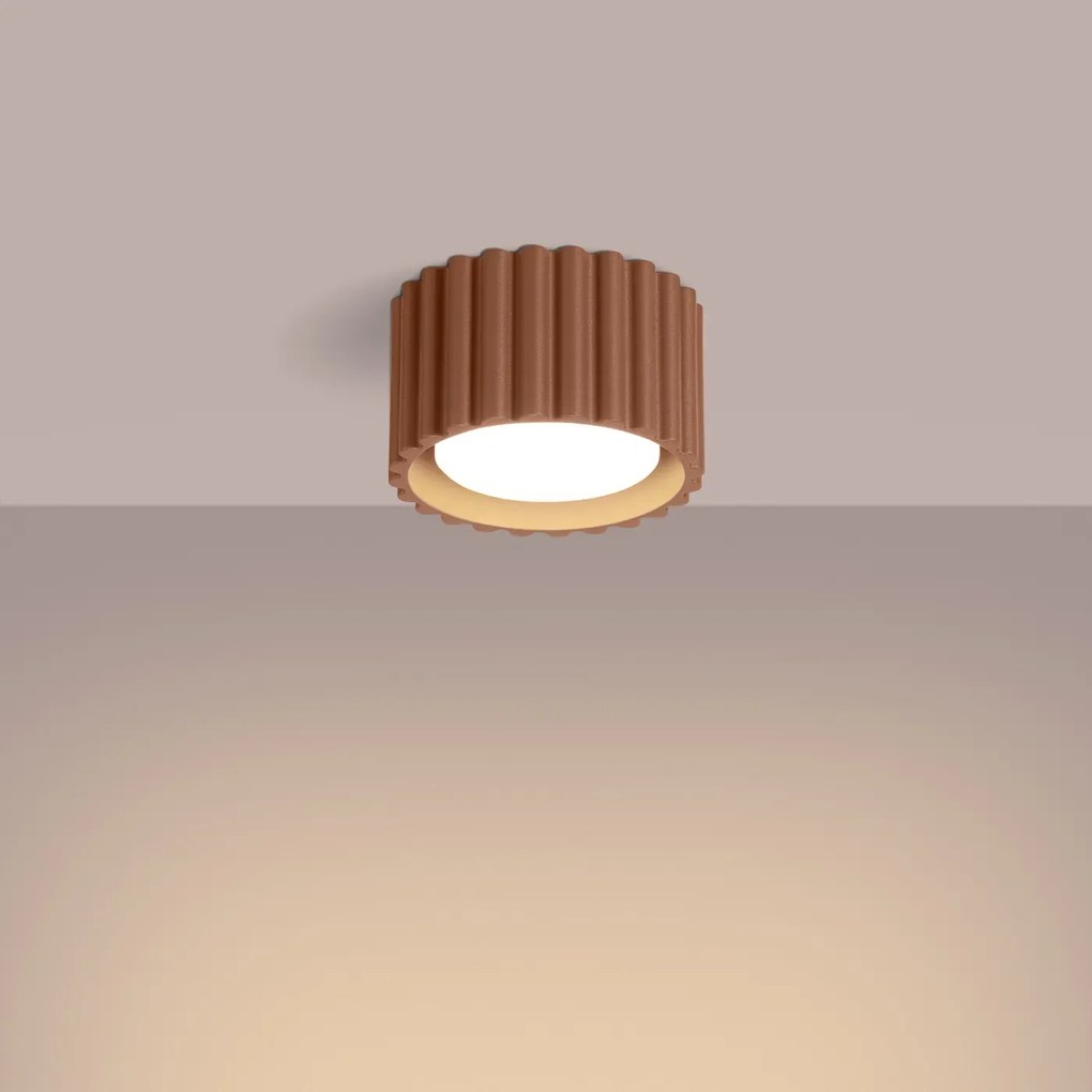 Plafon AURA 1 mocca GX53 ryflowany SOLLUX  LIGHTING