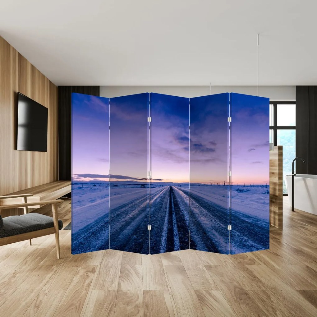 Parawan - Droga zimą (210x170 cm)