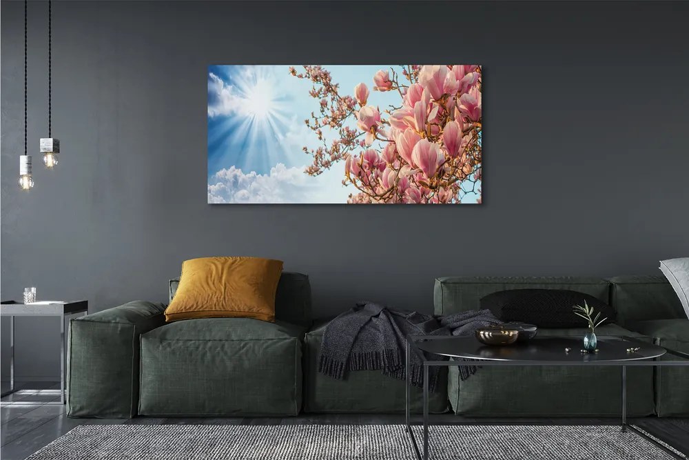 Obraz canvas na ścianę Magnolia na tle Nieba w Słońcu