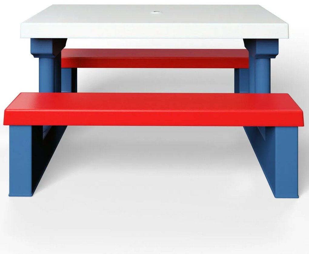 Zestaw mebli dziecięcych ze słonecznikiem JASMIN, 67x78,5x42,5cm, niebieska/biała/czerwona Spielwerk