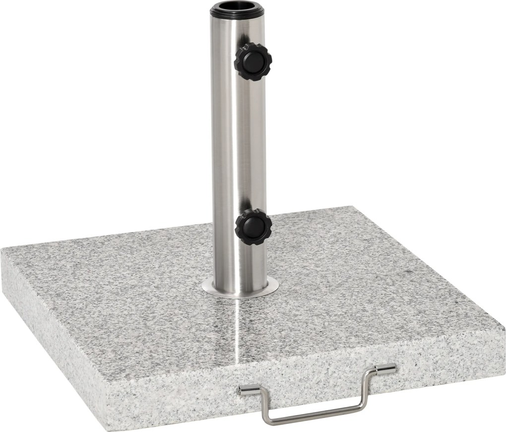 Outsunny Podstawa Parasola Ogrodowego Marmurowa Stabilna Elegancka 40x40x36cm Odporna na Warunki Pogodowe Szara | Aosom PL