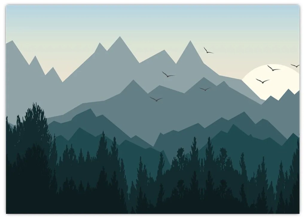 Obraz - Góry oczami grafika (70x50 cm)