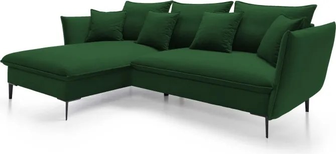 Narożnik GLOSS Lewostronny z funkcją spania, zestaw z poduszkami wolnostojący tkanina RIVIERA 41 Platynowy WERSAL