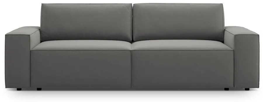 Jasnoszara aksamitna rozkładana/ze schowkiem sofa 247 cm Jodie – Micadoni