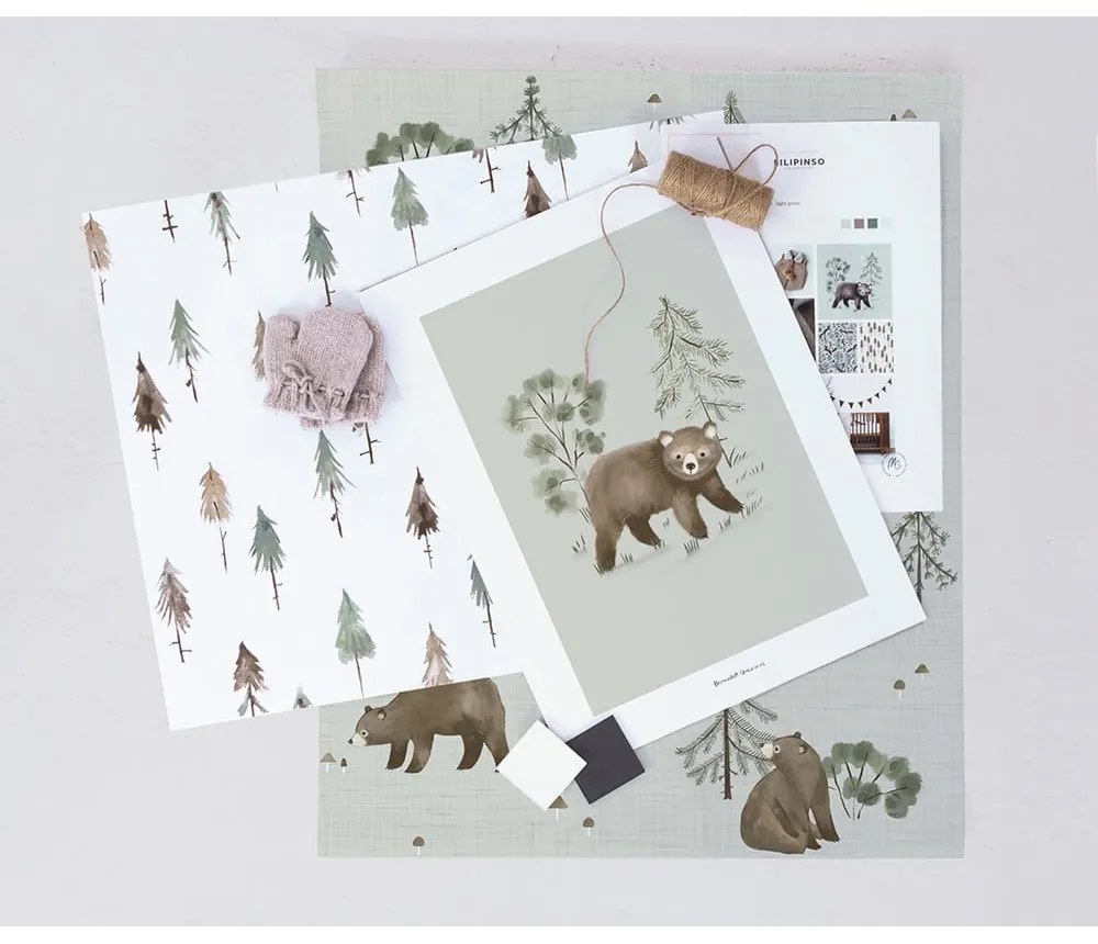 Tapeta dziecięca 10 m x 50 cm Mountain &amp; Bears – Lilipinso