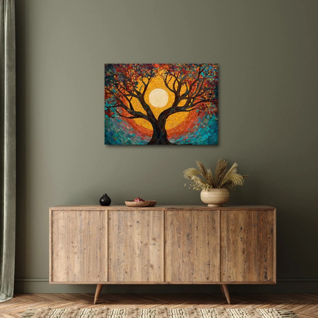 Obraz - Słońce w koronie drzewa życia (70x50 cm)