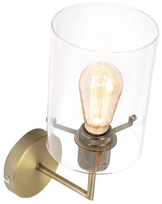 Nowoczesna lampa ścienna brązowa ze szkłem - Dome Nowoczesny Oswietlenie wewnetrzne