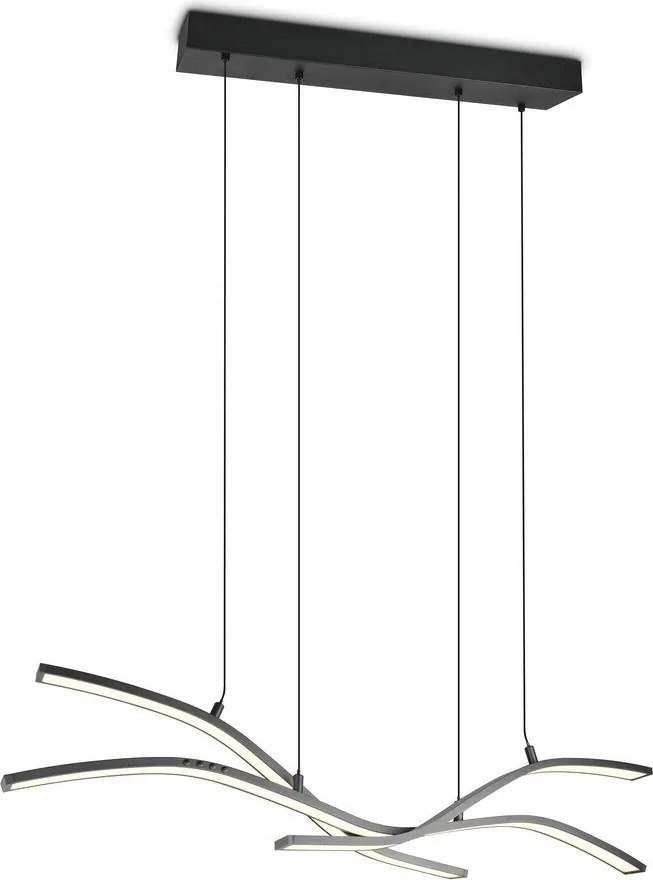 Metalowa lampa wisząca LED ze zdalnym sterowaniem/ze ściemniaczem w kolorze matowej czerni Spider – Trio Select