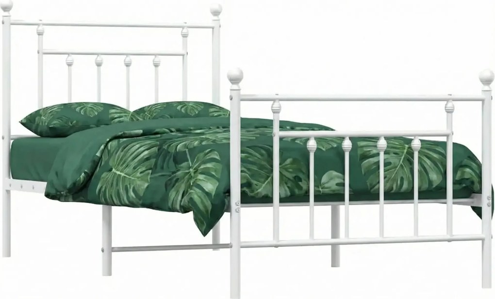 Białe metalowe łóżko pojedyncze 100x200 cm L7-P41