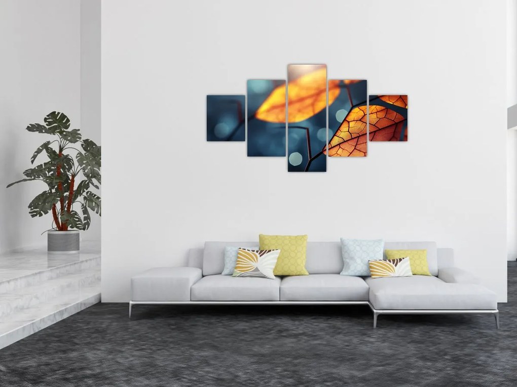 Obraz - Tekstura liści (125x70 cm)