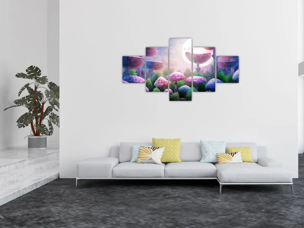 Obraz - Grzyby w pełni księżyca, grafika (125x70 cm)