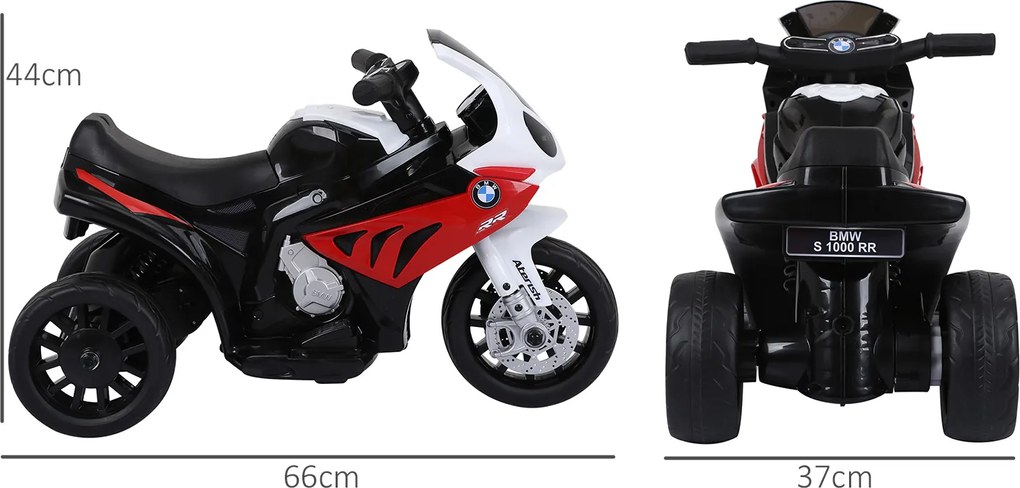 HOMCOM motorek elektryczny BMW 3 koła czerwony z akumulatorem dla maluchów 18-36 miesięcy zabawka | Aosom PL