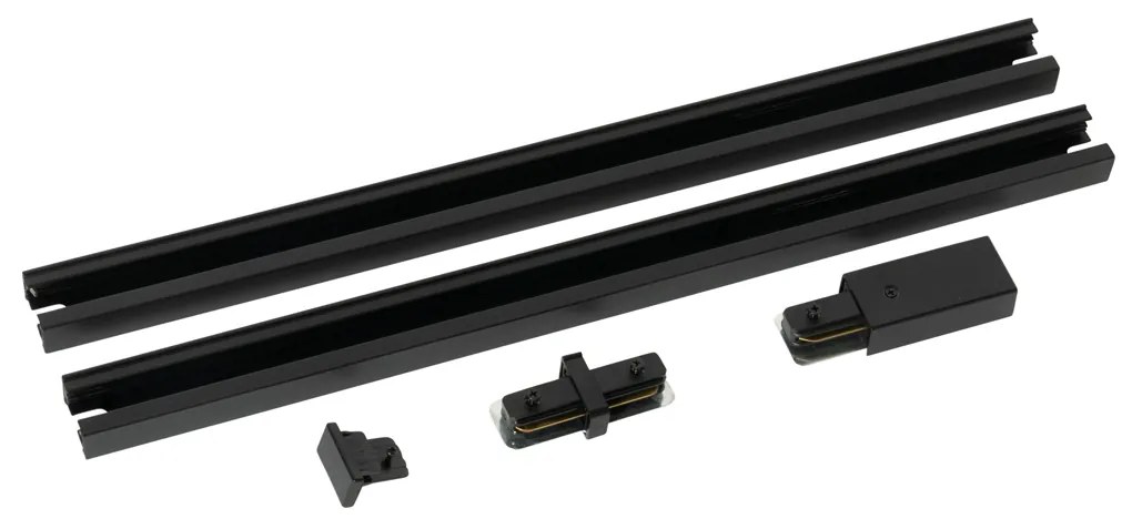 Nowoczesny system szynowy 1-fazowy czarny 50cm zestaw 2 - Iconic Nowoczesny Oswietlenie wewnetrzne