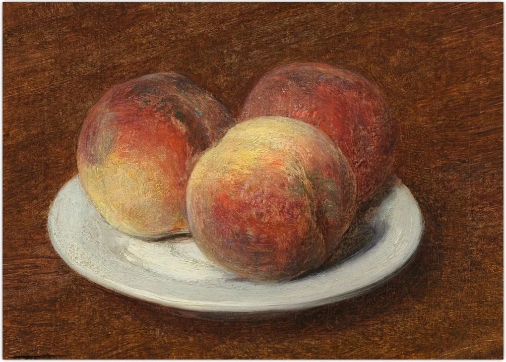 Obraz - Henri Fantin-Latour, Three Peaches on a Plate, reprodukcje (70x50 cm)