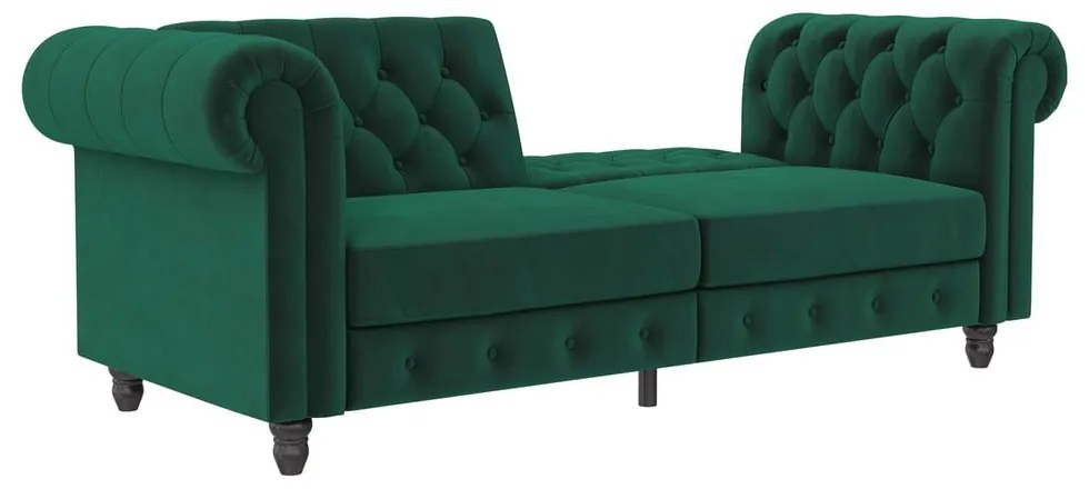 Ciemnozielona aksamitna rozkładana sofa 236 cm Felix – Støraa