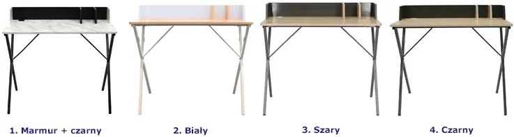 Biurko w stylu loftowym czarny + naturalne drewno A3-M36