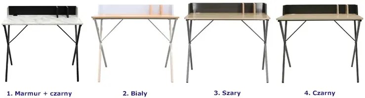 Biurko w stylu loftowym czarny + naturalne drewno - Alpin