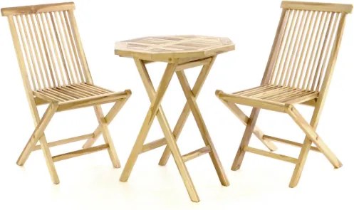 Komplet 2 x składane krzesła 1 x stolik DIVERO z drewna tekowego