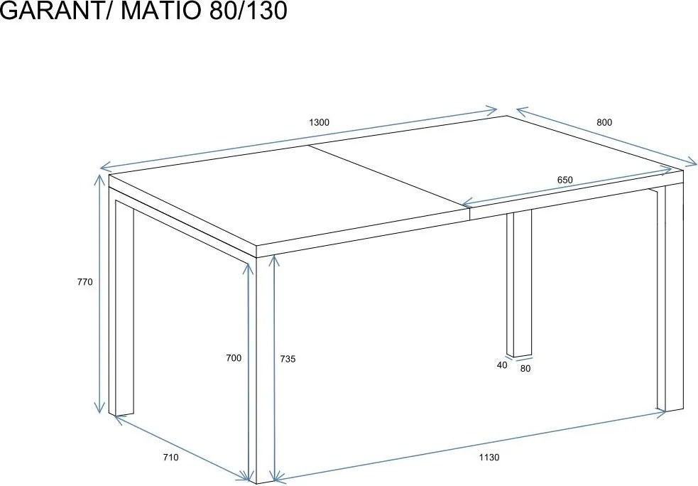 Stół Garant 265 rozkładany od 130 do 265 cm kaszmir