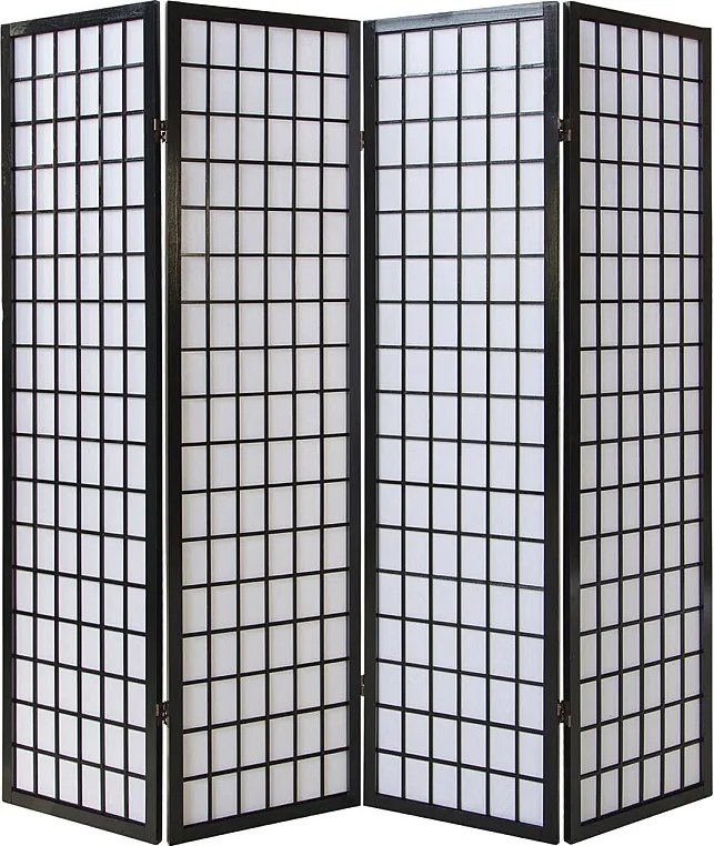 Parawan 175x176x2,2 cm Czarny Shoji