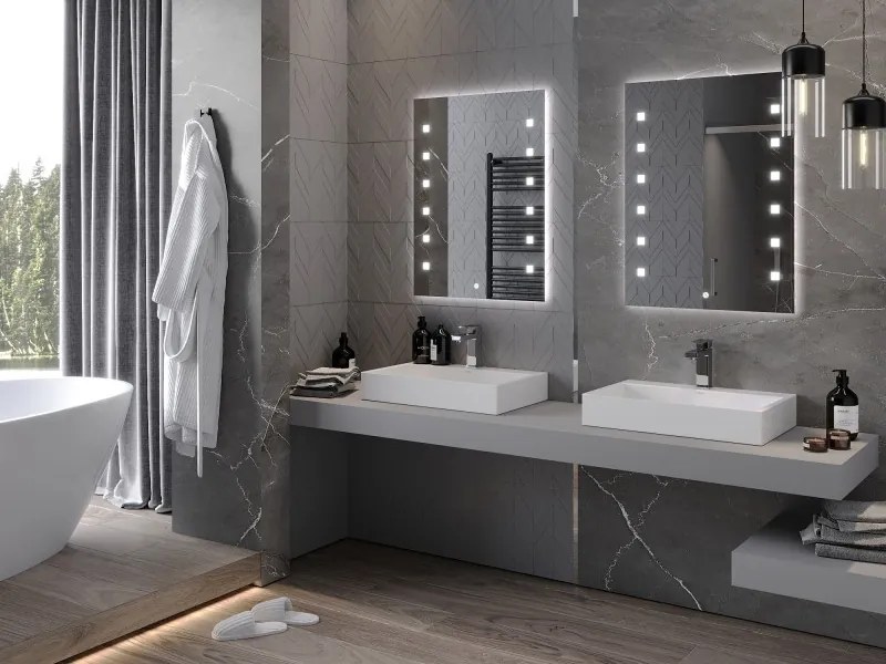 Mexen Ner lustro łazienkowe podświetlane 60 x 80 cm, LED 6000K, antypara - 9809-060-080-611-00