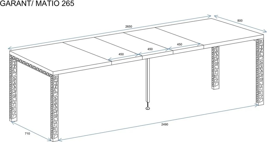 Stół Garant 265 rozkładany od 130 do 265 cm kaszmir
