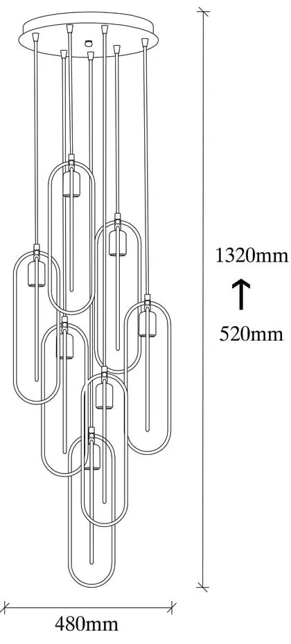 Lampa wisząca w czarno-złotym kolorze ø 48 cm Cerco – Opviq lights