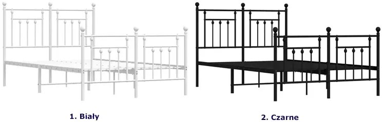 Białe metalowe łóżko małżeńskie 180x200 cm - Ringo