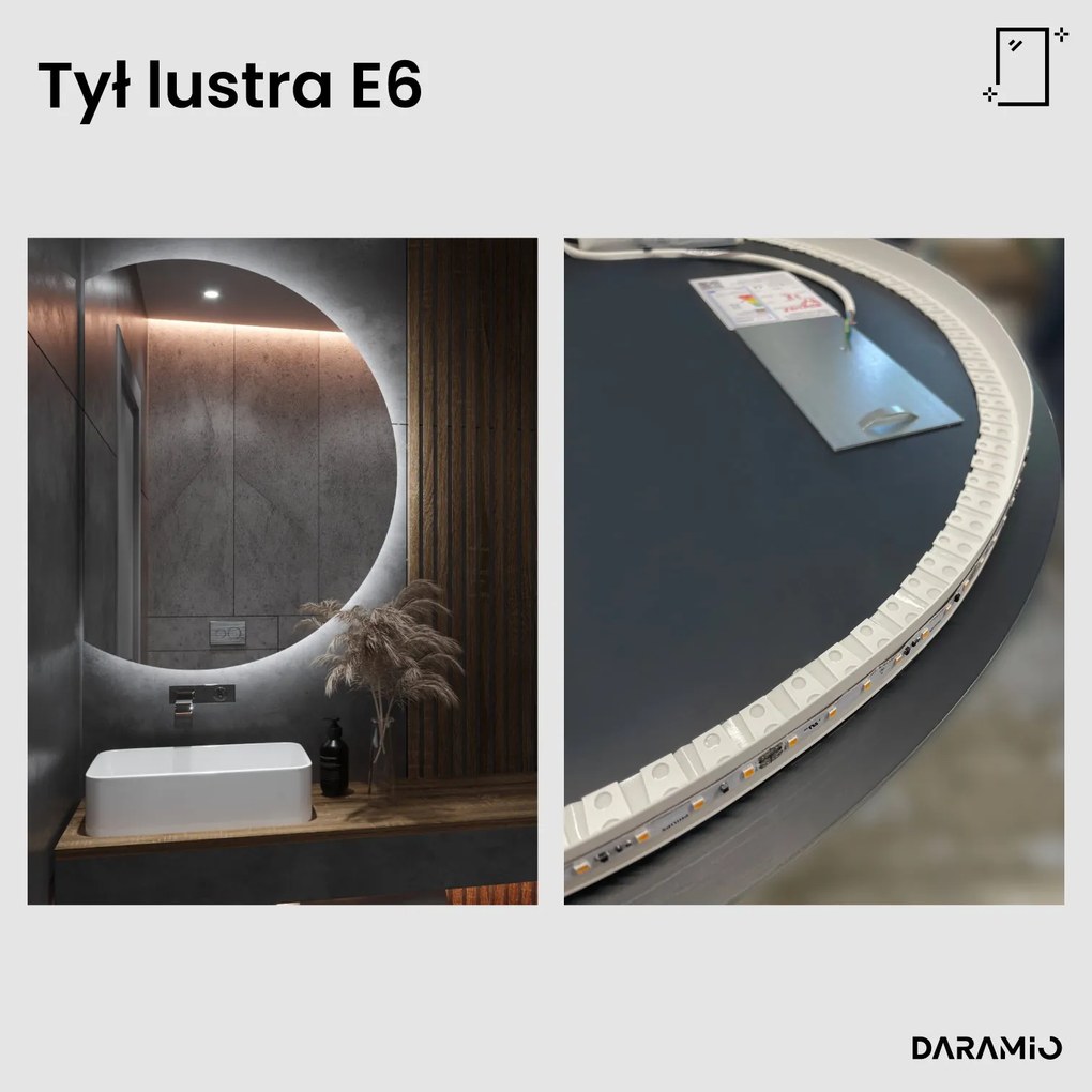 Lustro łazienkowe półokrągłe LED E6