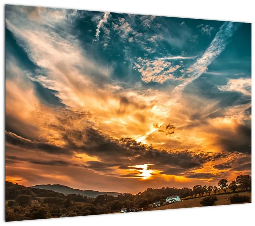Obraz na szkle - chmury (70x50 cm)