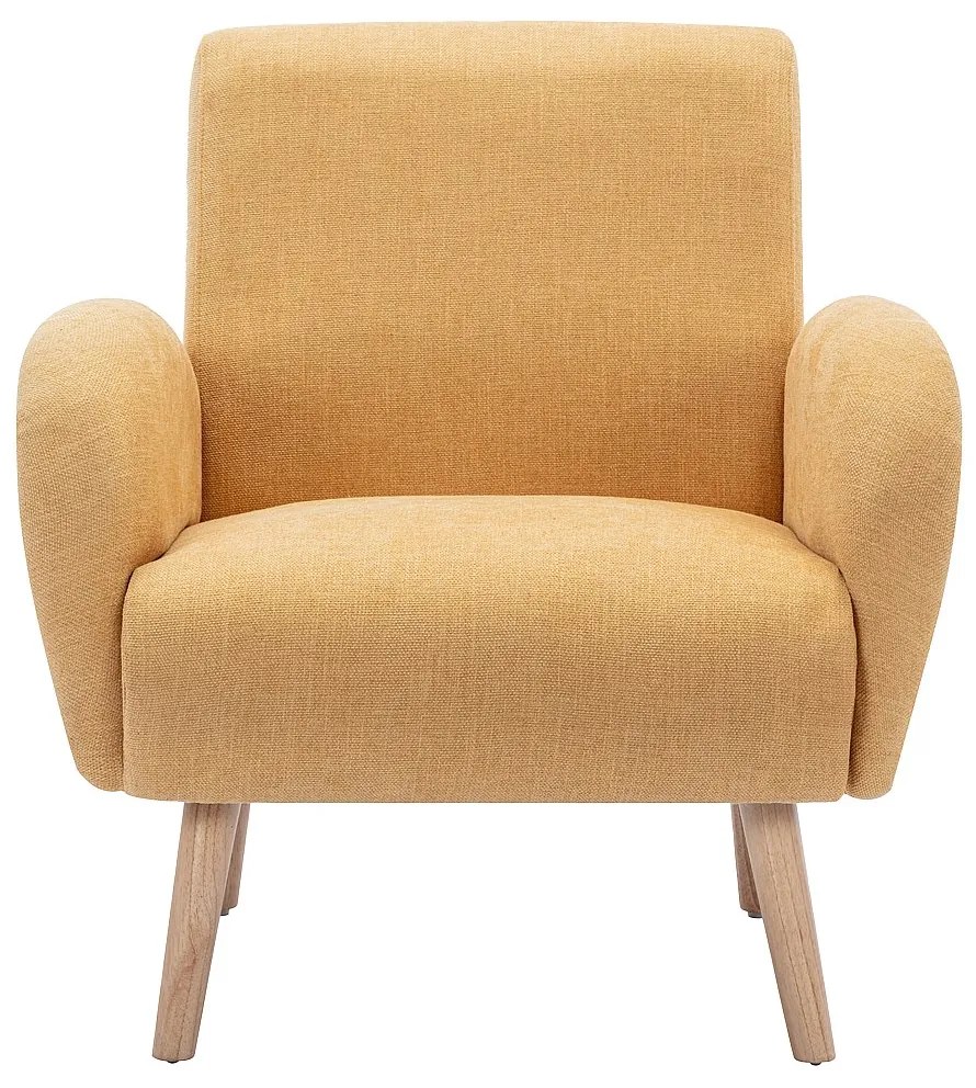 Fotel tapicerowany żółty musztardowy - MAZARONE