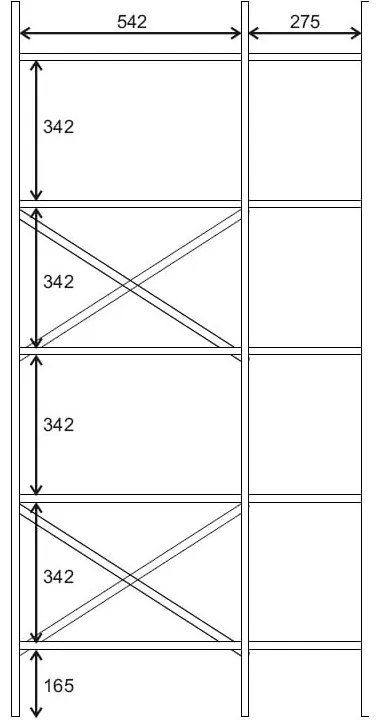 Regał w dekorze dębu 87,5x175 cm Ara – Marckeric