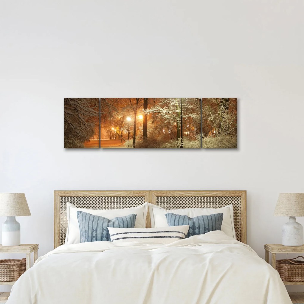 Obraz - Zaśnieżony park (170x50 cm)