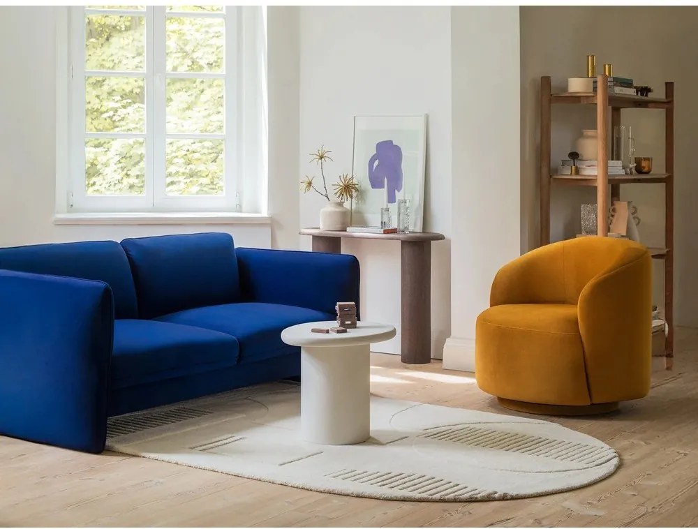 Niebieska sofa z tkaniny szenilowej 204 cm Georgia – Micadoni