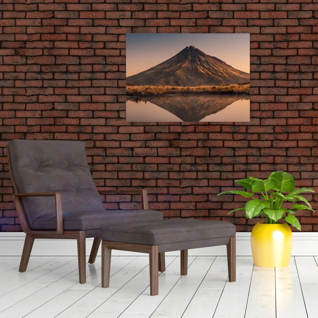 Obraz odbicia góry Taranaki, Nowa Zelandia (70x50 cm)