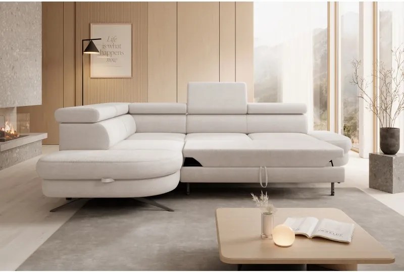 Narożnik OTIS L Lewostronny Regulowane Zagłówki wolnostojący tkanina AURORA 02 WERSAL