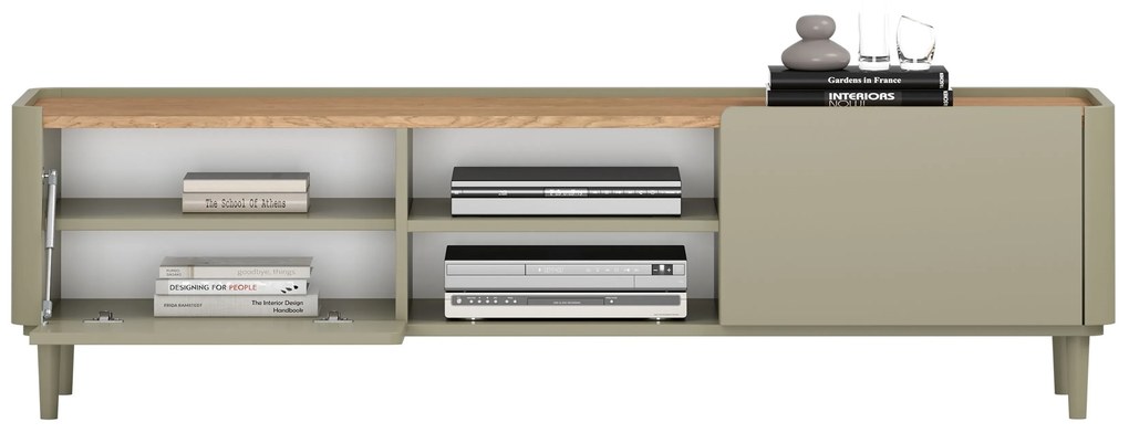 Szafka RTV Elivo 170 cm na nóżkach - eukaliptus / dąb baltic dune