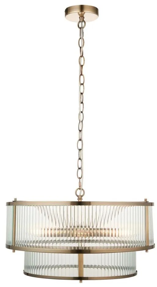 Endon 110944 - Żyrandol na łańcuchu RIDGETON 5xE14/6W/230V mosiądz