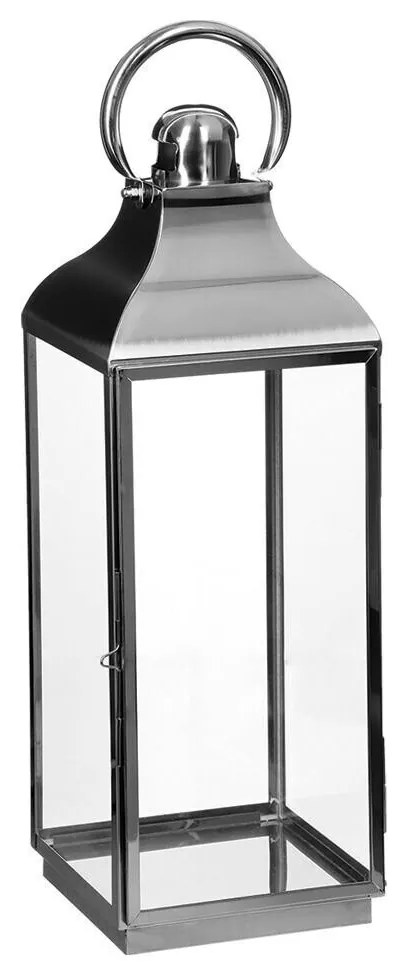 Lampion dekoracyjny szklany INOX, 3 sztuki w komplecie